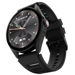 HAMMER Cyclone 1.39" Round Dial Rotating Crown Smart Watch with Calling Function, High Refresh Rate, Multi Sports Modes, Spo2, HR, Voice Assistant (Midnight Black)