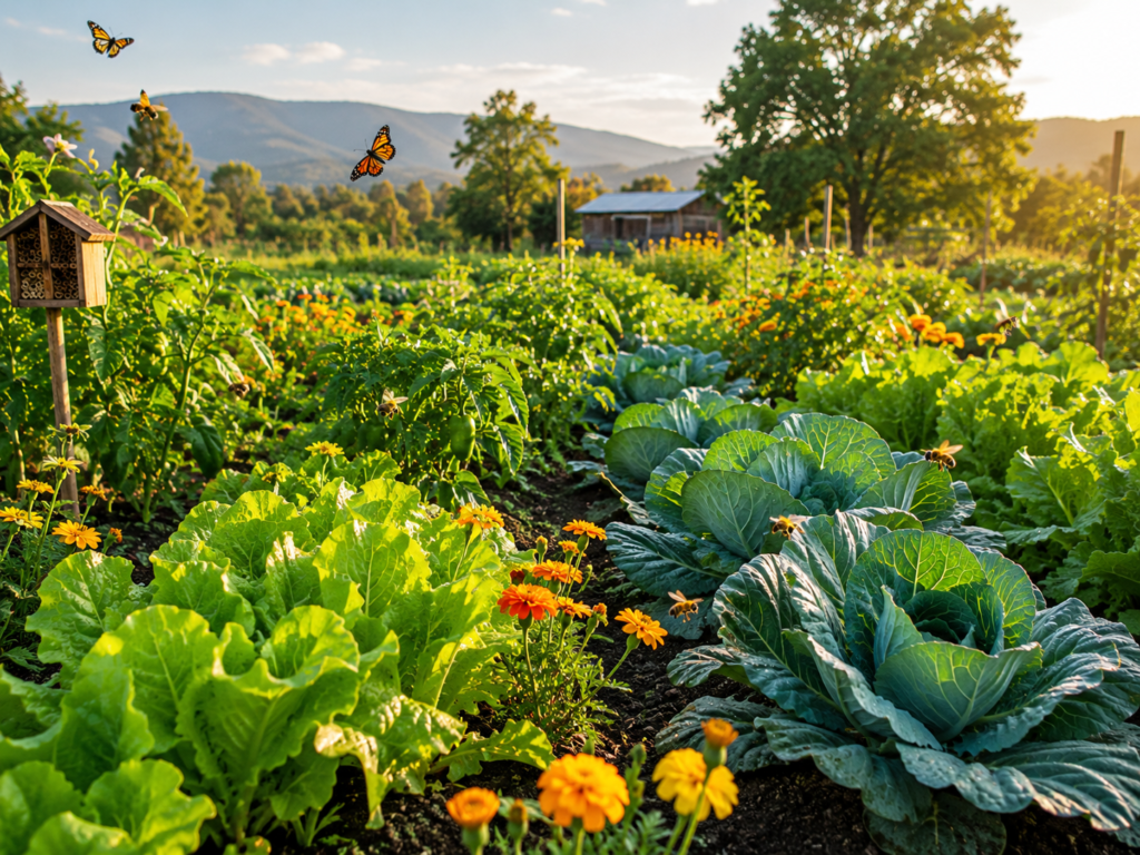 Natural pest control methods support healthy vegetable gardens with beneficial insects