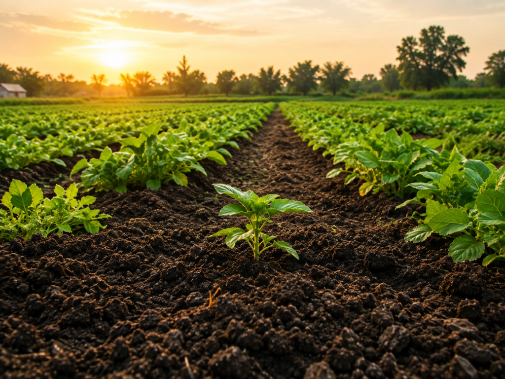 How to improve soil fertility naturally with rich fertile soil, healthy organic crops, and green farmland