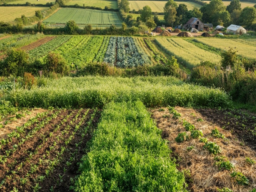 How to improve soil fertility naturally through crop rotation, mulching, and green manure