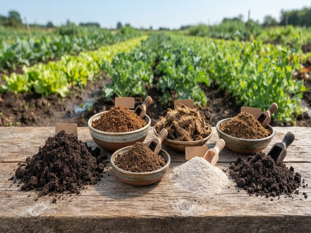 How to improve soil fertility naturally using compost, farmyard manure, vermicompost, neem cake, and bone meal